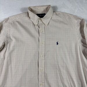 Polo Ralph Lauren Dress Shirt Checkered Long Sleeve 16 1/2 Mens Large‎ Pony